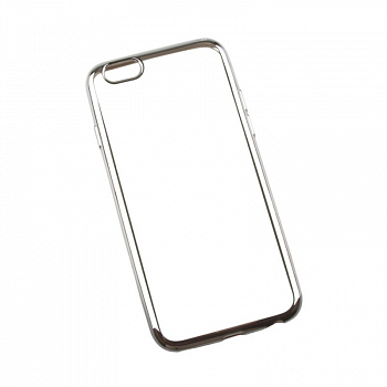 Силиконовый чехол TPU Case для iPhone 6S прозрачный с серой рамкой