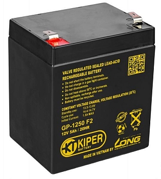 Аккумуляторная батарея Kiper GP-1250 F2, 12В, 5Ач