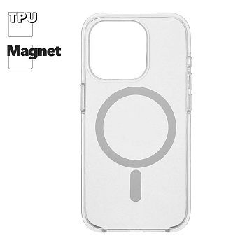 Защитная крышка для iPhone 15 Pro "Clear Case" MagSafe TPU (прозрачная)