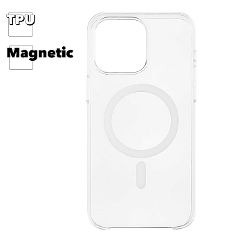 Защитная крышка для iPhone 14 Pro Max "Clear Case" MagSafe TPU (прозрачная)