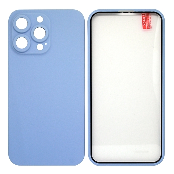 Защита 360° стекло + чехол для Apple iPhone 13 Pro, голубой
