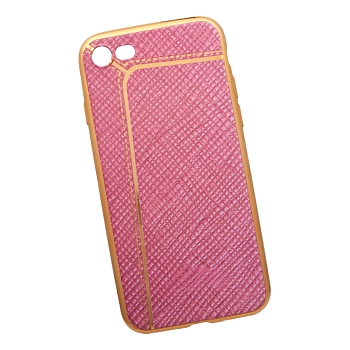 Силиконовая крышка "LP" для Apple iPhone 7, 8 (розовый лён, золотая строчка (европакет))