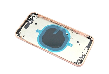 Задняя крышка (корпус) в сборе с рамкой для Apple iPhone 8, Rose Gold (pink)