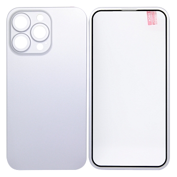 Защита 360° стекло + чехол для Apple iPhone 13 Pro, серебро