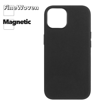 Защитная крышка для iPhone 15 "FineWoven Case" с магнитным кольцом (черный)