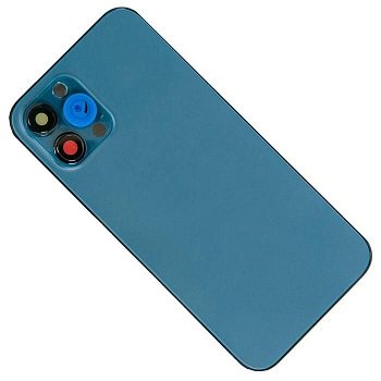 Задняя крышка корпуса в сборе с рамкой для Apple iPhone 12 Pro Max, синяя