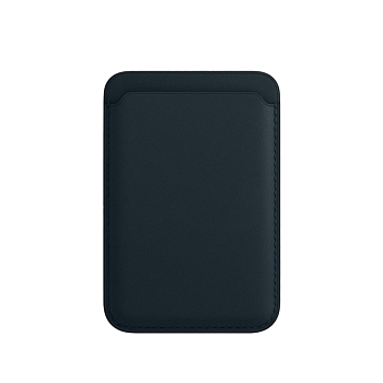 Чехол-бумажник Apple iPhone Leather Wallet MagSafe (кожа, коробка, темно-синий)