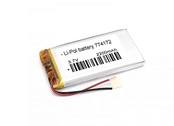 Аккумуляторная батарея Li-Pol (7.7x41x72мм), 2pin, 3.7В, 2200мАч