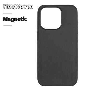 Защитная крышка для iPhone 15 Pro "FineWoven Case" с магнитным кольцом (черный)