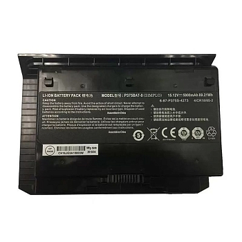 Аккумулятор (батарея) P375BAT-8 для ноутбука Clevo P375BAT-8, P377SM, P375S, 89.21Вт, 5900мАч, 15.12В, (оригинал)
