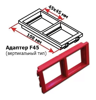 Адаптерная рамка двойная вертикальная, для настенных блоков, красная, LAN-WA-P2V-RD