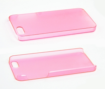Защитная крышка для Apple iPhone 5, 5S, SE ультратонкая (розовая матовый пластик (европакет))