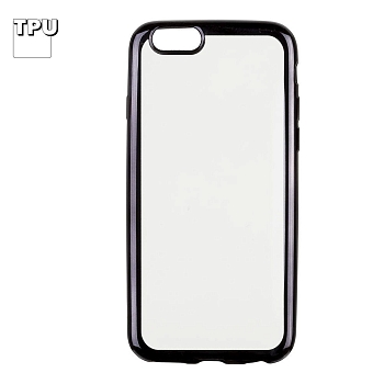 Силиконовый чехол "LP" для Apple iPhone 6, 6S (4, 7") TPU (прозрачный с черной хром рамкой) (европакет)